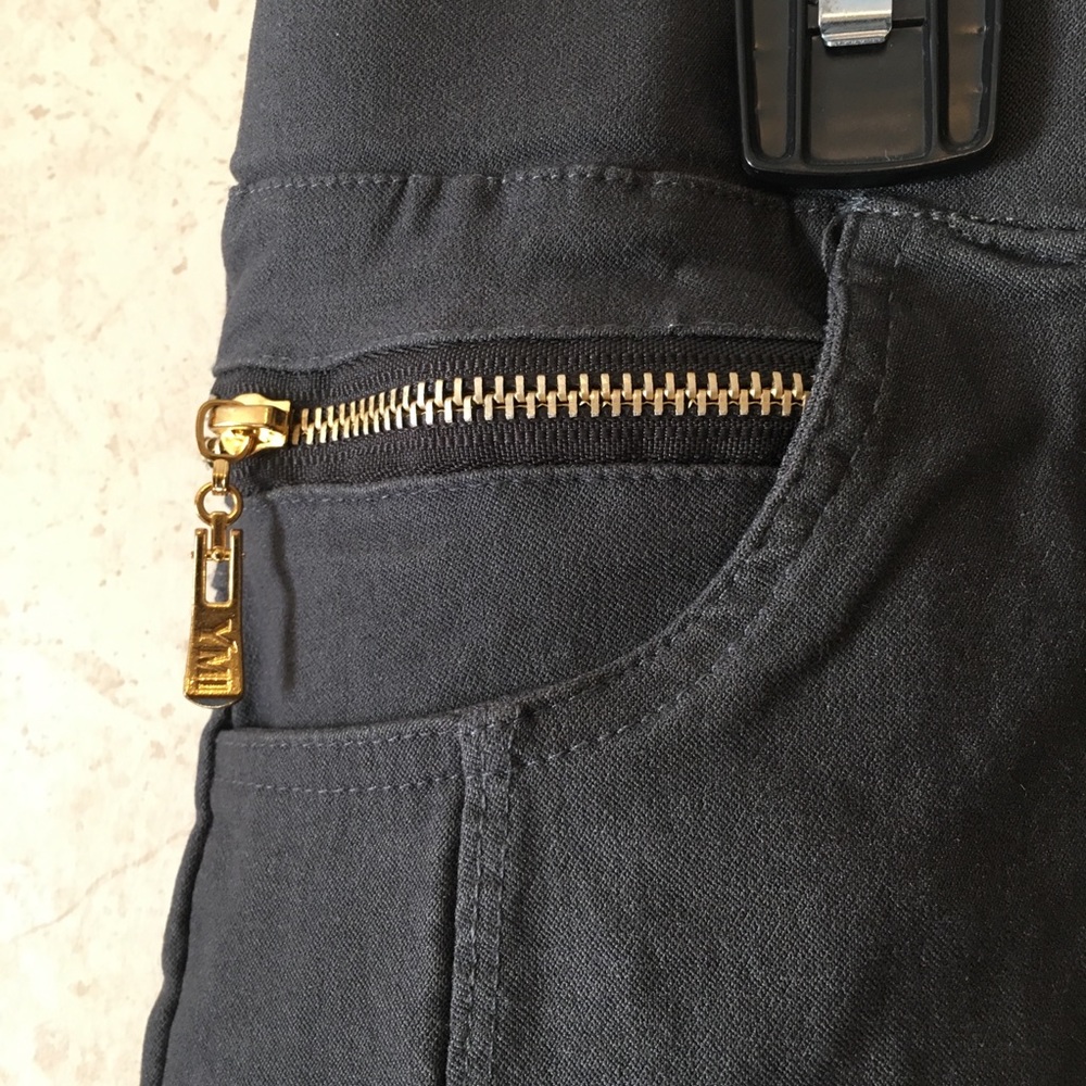 Charcoal Grey Pants with Zipper Detail YMI